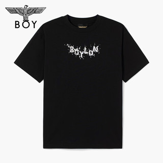 BOY LONDON24夏男女同款短袖立体浮雕logo印花设计感潮牌T恤N01097 黑色 XS
