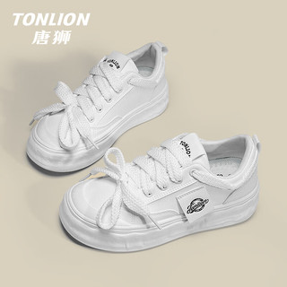 唐狮（TonLion）女鞋夏季2024潮鞋子女小白鞋女士休闲运动板鞋 白色 40码 