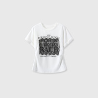 Basic House/百家好夏季时尚休闲T恤  B0633B5A342 白色 S（80-105斤）