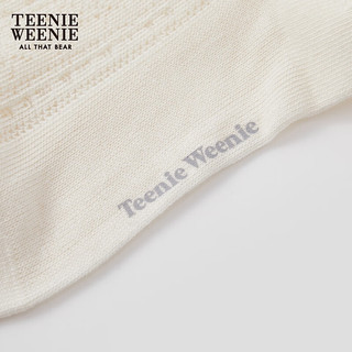 Teenie Weenie小熊2024年夏季撞色学院风白色袜子短袜袜女 象牙白 FRE