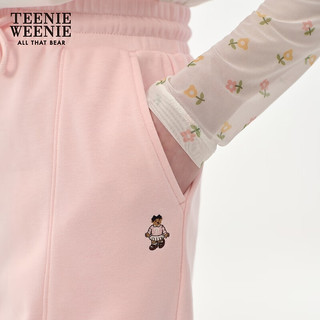 Teenie Weenie小熊女装2024夏装青春休闲运动短裤直筒短款卫裤 粉色 160/S