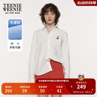 Teenie Weenie【牛津纺】小熊2024年夏季长袖衬衫白色衬衣学院 象牙白 170/L