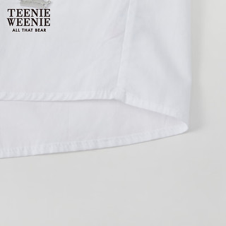Teenie Weenie小熊女装2024夏季甜美少女感泡泡袖衬衫蝴蝶领结 白色 165/M