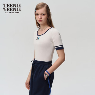 Teenie Weenie小熊卡通毛衣女2024夏季女毛衫 藏青色 155/XS