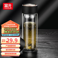 富光 G1416-350 双层玻璃杯 350ml 墨蓝