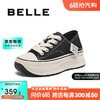 BeLLE 百丽 厚底帆布鞋女商场同款系带休闲鞋Z7K1DCM3 黑色 37
