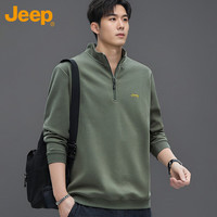 吉普（JEEP）卫衣男春秋季宽松立领拉链长袖T恤男士潮流上衣服男装