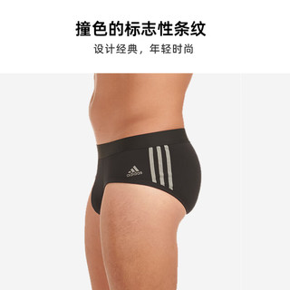 ADIDAS/阿迪达斯男士棉质舒适弹力撞色条纹三角裤内裤款3 条装 【速干+吸湿排汗3条装】黑色*3 XL