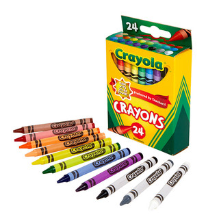 绘儿乐（Crayola）儿童绘画24色蜡笔标准实心绘画笔儿童填色涂鸦绘画工具 24色标准蜡笔