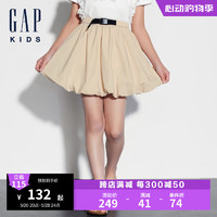 Gap女童2024夏季搭扣腰带松紧花苞轻盈可爱短裙半身裙466663 卡其色 160cm (XL)亚洲尺码