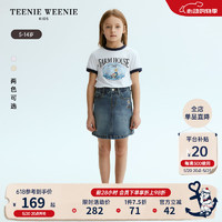 Teenie Weenie Kids小熊童装24夏季女童全棉圆领休闲短袖T恤 白色 130cm