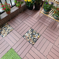 靛兔 塑木户外阳台地面铺设露台花园庭院室外防腐自铺生态木塑拼接地板