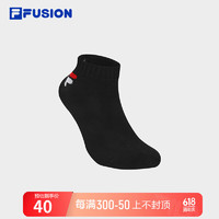 FILA FUSION斐乐潮牌款低腰袜2024夏简约休闲运动袜短袜 深黑-BK S