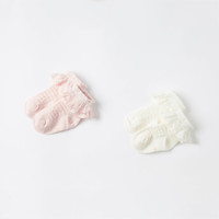戴维贝拉 儿童袜子夏季薄款女童短袜小童宝宝透气花边袜