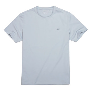 AKCLUBAK男装夏季复古纯色印花透气亲肤圆领短袖T恤男2300218 浅灰 XL