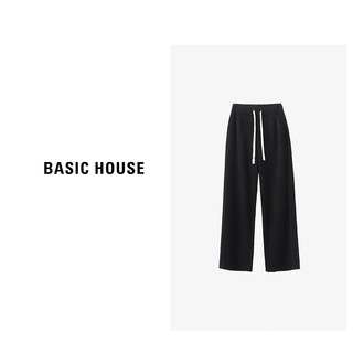 Basic House/百家好宽松百搭纯色秋冬时尚简约休闲裤B0633B5V362 灰色 S