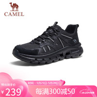 CAMEL 骆驼 休闲轻软增高厚底户外徒步男鞋 G14S342016 黑色 42