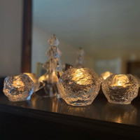 koso KOSTA BODA进口水晶玻璃 Snowball北欧轻奢客厅装饰浪漫烛台摆件