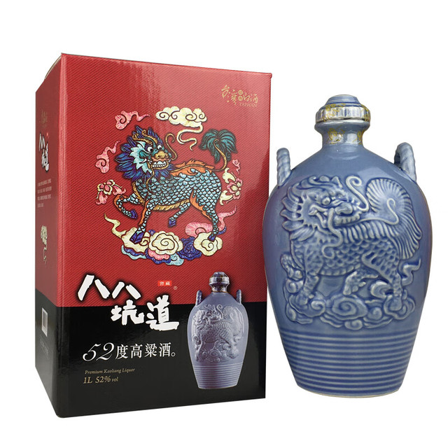 八八坑道 麒麟坛装高粱酒  52度 1000mL 1坛
