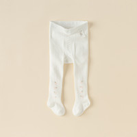 戴维贝拉 儿童连裤袜2024新款春装女童白色打底袜女宝宝弹力袜子