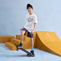 adidas 阿迪达斯 复古风舒适运动短裤男大童儿童adidas阿迪达斯官方outlets三叶草