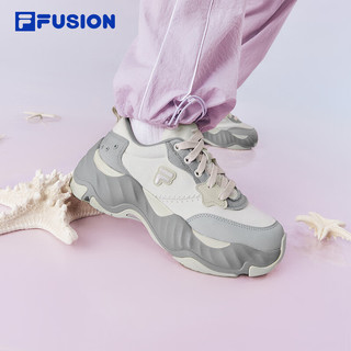 FILA FUSION斐乐潮牌女鞋STARFISH II厚底潮鞋2024夏季帆布鞋 奶白/南极灰-GA 39