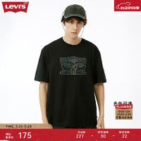 Levi's 李维斯 2024春夏情侣同款短袖T恤简约百搭A6383 黑色 S