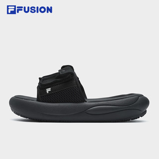 FILA FUSION斐乐潮牌男鞋ZIP UP SLIPPER拖鞋2024夏运动凉拖 骏马黑-BB 36.5