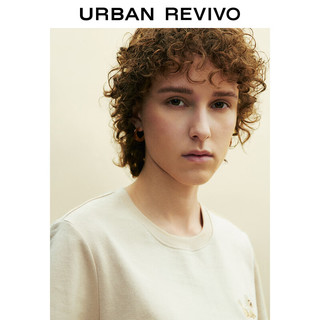 URBAN REVIVO 女装时尚休闲简约趣味萌宠短袖T恤衫 UWL440159 浅卡其 S