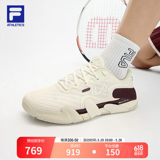 FILA 斐乐女鞋POTENZA性能网球鞋2024夏火力鞋运动综训鞋 香草冰白-VI 36.5