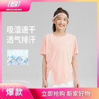 SKECHERS 斯凯奇 女童休闲短袖t恤