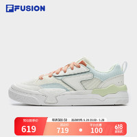 FILA FUSION斐乐潮牌女鞋MANUAL专业滑板鞋2024夏休闲运动鞋 夕阳黄/萌芽绿-AS 35.5