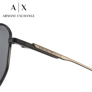 Emporio Armani明星同款阿玛尼ARMANI眼镜飞行员框太阳镜男士遮阳墨镜EA2099 0EA2154D-300187黑色