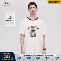 Teenie Weenie Men小熊男装T恤2024夏季t恤短袖休闲运动上衣男款 象牙白 180/XL