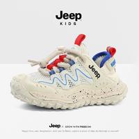 百亿补贴：Jeep 吉普 男童网面运动鞋夏季透气童鞋2024新款一脚蹬网鞋软底儿童鞋子