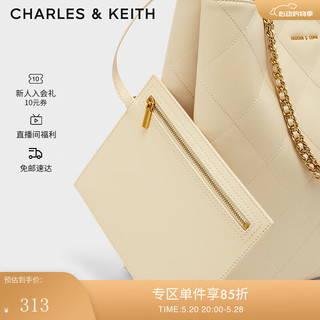 CHARLES&KEITH大容量菱格链条单肩托特包包女包女士CK2-20782000  XL