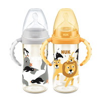 NUK 宽口PPSU防摔奶壶 小孩自己喝把手奶瓶 灰色海狮 300ml 6月+ 送硅胶吸管