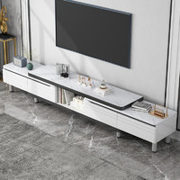 YIZAO 宜造 电视柜落地2024最新款现代轻奢客厅家用 暖色+白纹理|伸缩款（200-270）