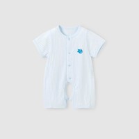 Tongtai 童泰 夏款婴儿衣服1-18个月男女宝宝短袖开档连体衣幼儿对开短哈衣