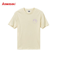 KAWASAKI 川崎 2024新款 圆领运动时尚短袖 T恤-米色 XL