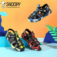 88VIP：SNOOPY 史努比 儿童凉鞋夏季新品防滑防踢男童宝宝沙滩鞋迷彩帅气小男孩鞋