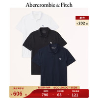 Abercrombie & Fitch 小麋鹿通勤纯色短袖Polo衫3件 329600-1
