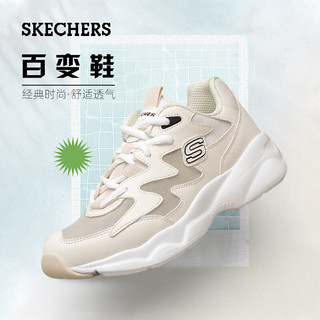 SKECHERS 斯凯奇 夏季女鞋24新款时尚透气网面个性休闲厚底运动鞋潮学生凉爽老爹鞋 37