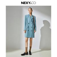 NEXY.CO 奈蔻 春季时尚简约通勤风西装领连衣裙中长款女