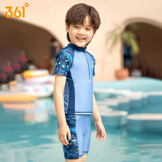 361儿童游泳衣男童分体短袖2024男孩中大童青少年游泳衣套装