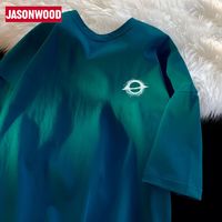 百亿补贴：JASONWOOD 坚持我的 美拉德纯棉夏季短袖insT恤男女新款ins潮牌印花宽松情侣