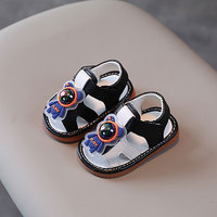 ilody 艾洛迪 2024夏季新款凉鞋0-1-2岁婴儿休闲可爱软底学步鞋 黑色 17码 内长12.5厘米