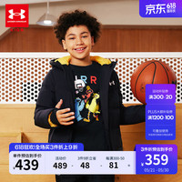 安德玛(Under Armour)男童羽绒服冬季儿童加厚保暖短款外套童装男大童羽绒服 黑色(常规款) 170cm