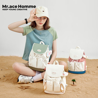 Mr.ace Homme航海系列 原创小众时尚小背包女迷你出行双肩包原创书包 浅灰绿