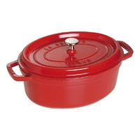 staub 珐宝 德国直邮铸铁锅珐琅锅椭圆形炖锅法国制造樱桃红 6.7 L/ 33cm